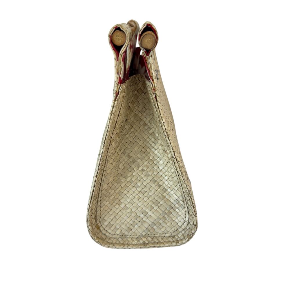 Vintage PUTU BY J. MACLEAR Straw Purse Bamboo Handles Summer Vacation Resort - Picture 4 of 11